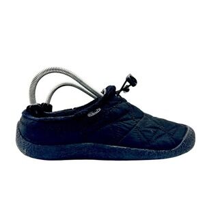 KEEN Howser II Quilted Slippers Womens 9 Black‎ Fleece Lined Bungee Mule 1025540